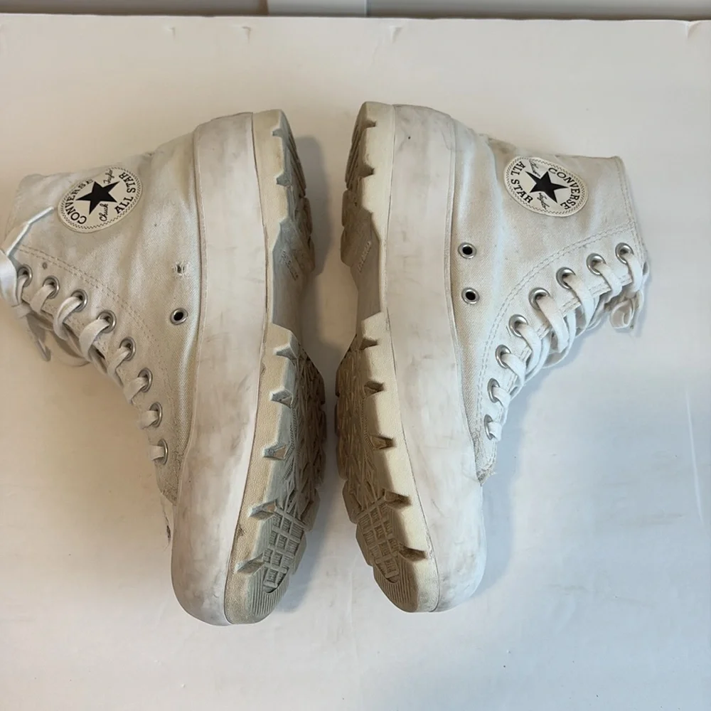 Converse White Lug Sole Platform High Top Sneakers